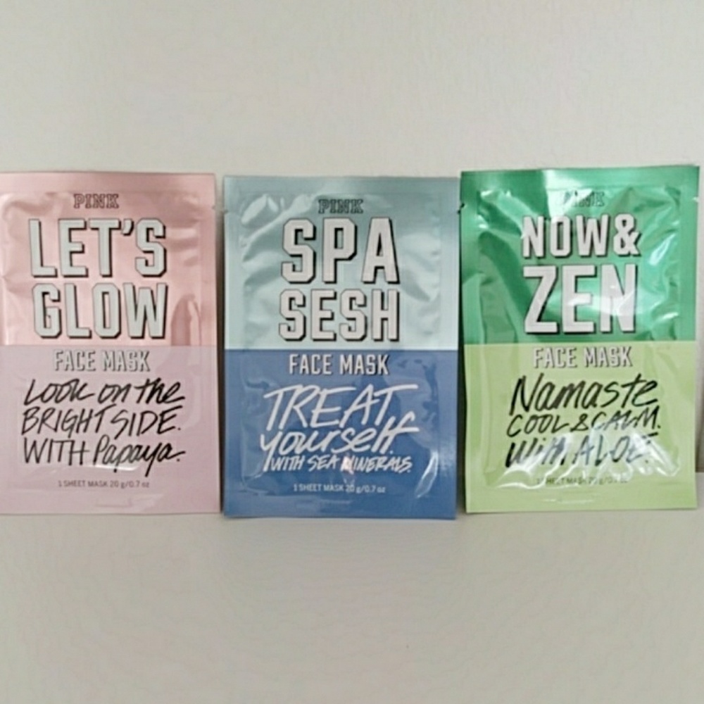 Pink by Victoria's Secret set of 3 face masks